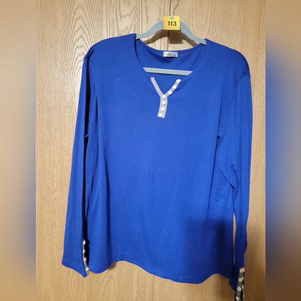 3XL Long Sleeve Shirt Blue
